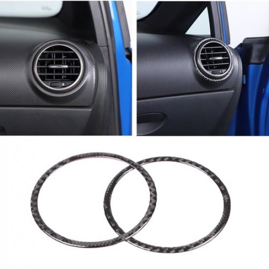 Carbon Fiber Center Console Side Air Vent Trim Sticker For Seat leon 2008-12