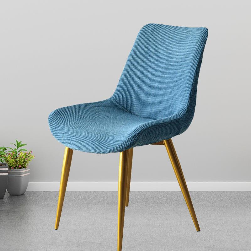 Solid Stretch Curved Backrest Curved Chair Covers Dining Classic Fabric Kitchen Hotel Household Chair Cover Chairs Slipcovers