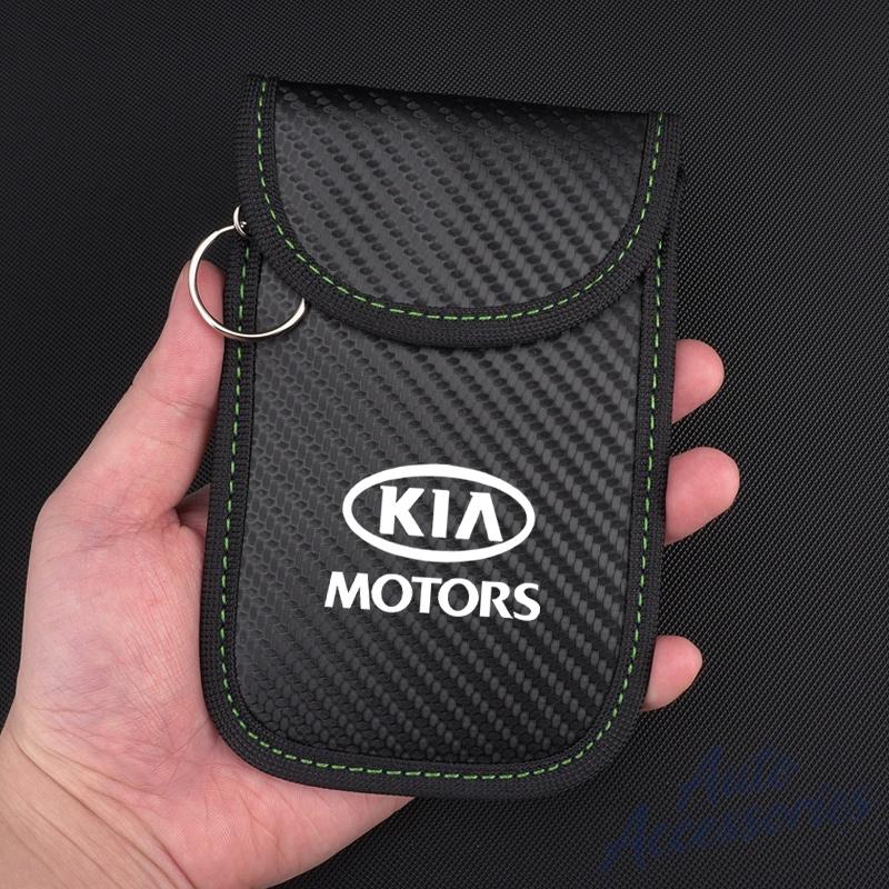 KWLM4 Car Key Case Signal Blocker Bag Car RFID Shielding Pocket Anti-Theft Pouch For KIA Rio Soul Seltos Forte K5 Niro Sorento Stinger