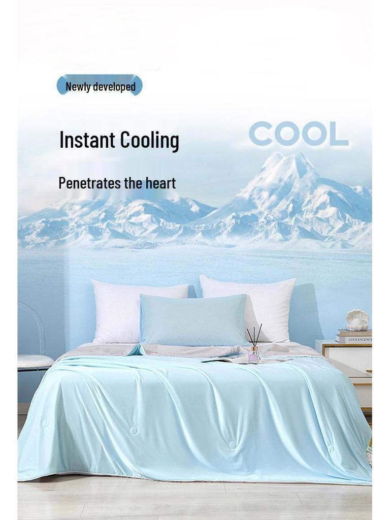 Ice Silk Cooling Summer Quilt - Solid Color Air Conditioning Blanket