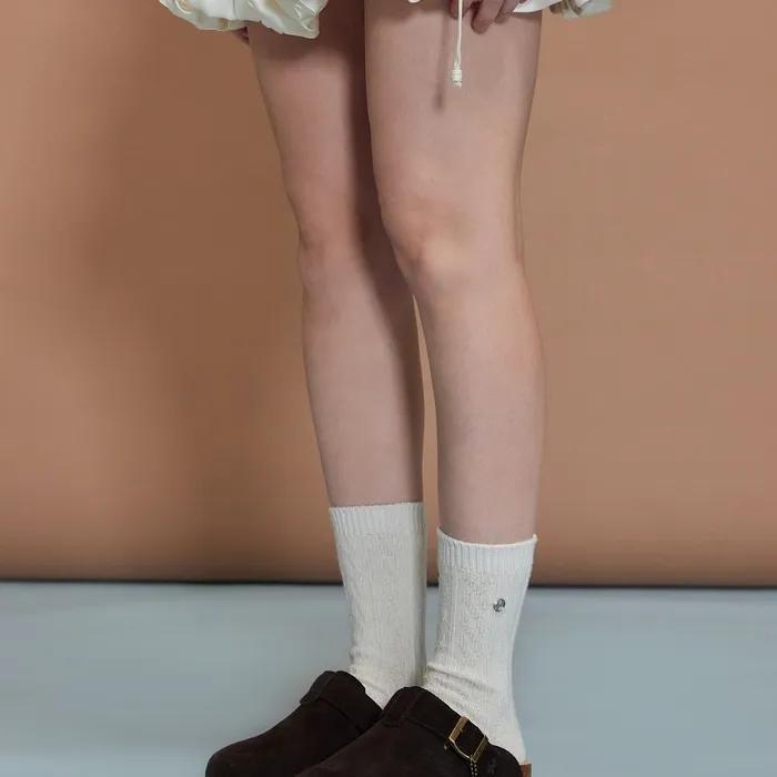 Cable Knit Socks Ivory OZAYFA308I