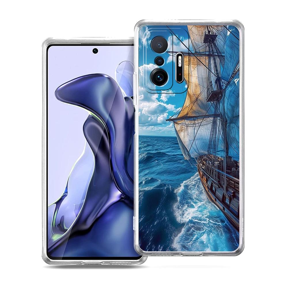 

Transparent Phone Case for Xiaomi Mi 14 13 12 11 Ultra 13T 12T 11T Poco X3 NFC F3 F6 Pro Lite 5G Soft TPU Shell Sea Wave Pattern for Poco F6 Pro