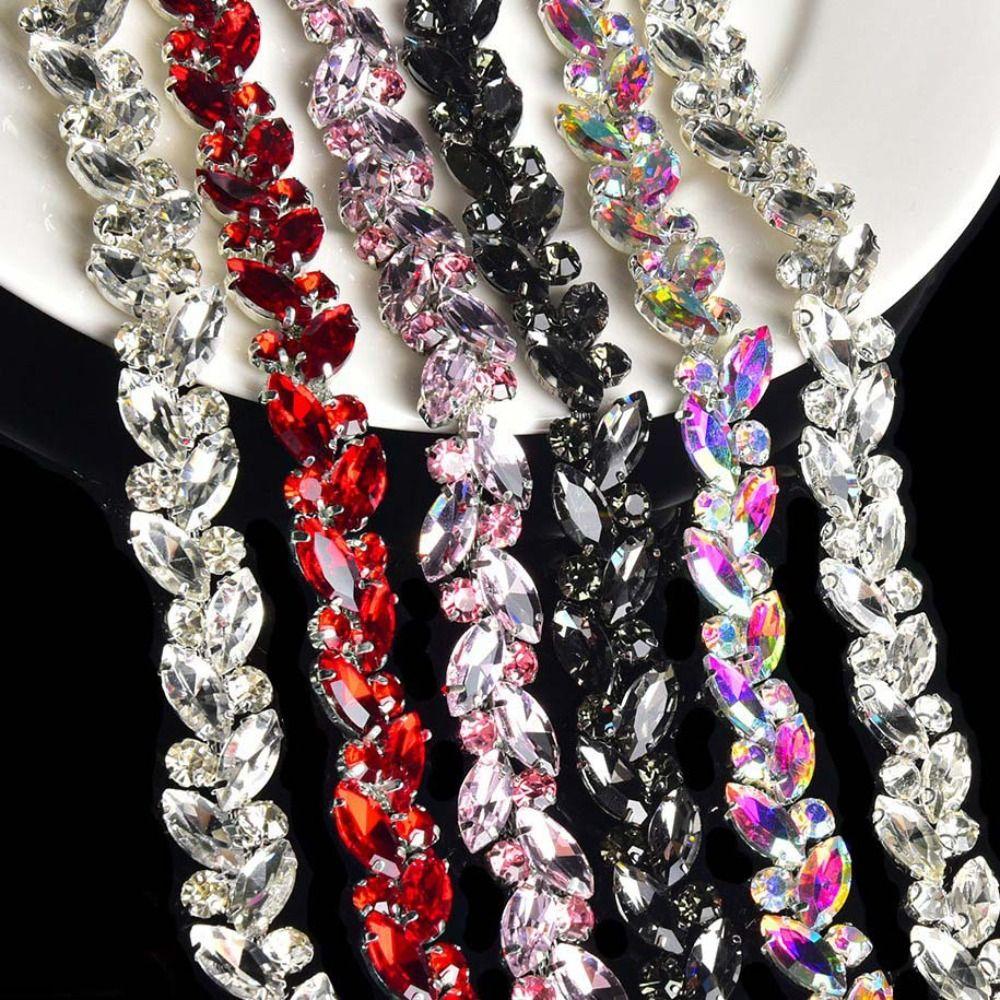 Multi-color Crystal Diamond Ribbon DIY Diamond Strips Dress Skirt Clothing Accessories