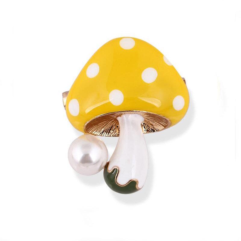 Drip Glaze Painted Mushroom Brooch - Versatile Clothing Lapel Pin