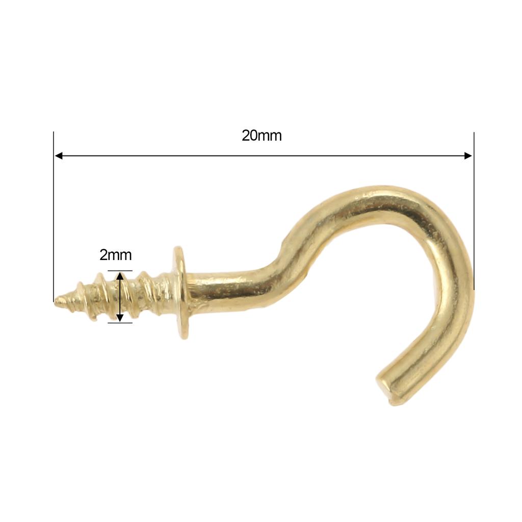 20Pcs Ceiling Cups Hook Picture Frame Lamp Light Curtain Eyebolt Screw in Spiral Hanger Self-Tapping Screw Hook 20/23/29/33/38mm