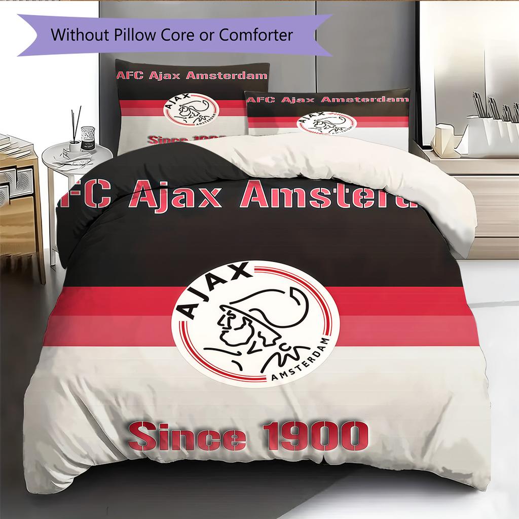 AFC Ajax Logo Bettwäsche Steppdecke Set Bettbezug Kissenbezug Heimdekoration Geburtstagsgeschenk (1 Bettbezug + 2 Kissenbezüge, ohne Füllung)