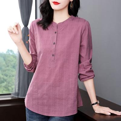 Donna Primavera Autunno Stile Camicette Camicie Donna Casual Manica Lunga Collo Alto Blusas Top