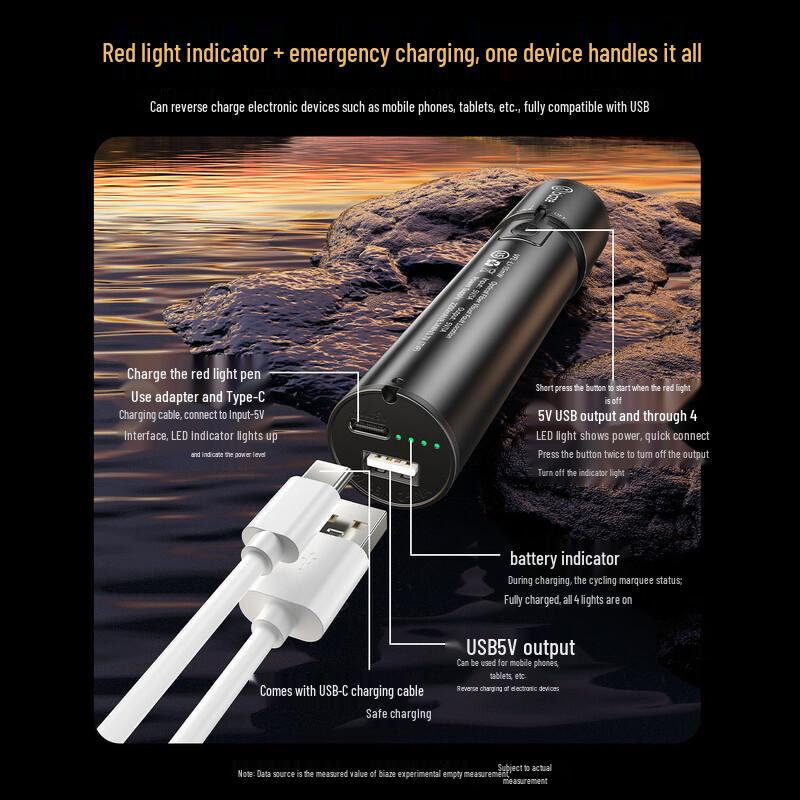 BIAZE Rechargeable 20mW Fiber Optic Red Light Fault Locator