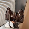 Y2K Brown Belted Hobo Bag Retro PU Leather Crossbody Handbag With Multi Straps For Women Grunge Style Daily Shopping Satchel