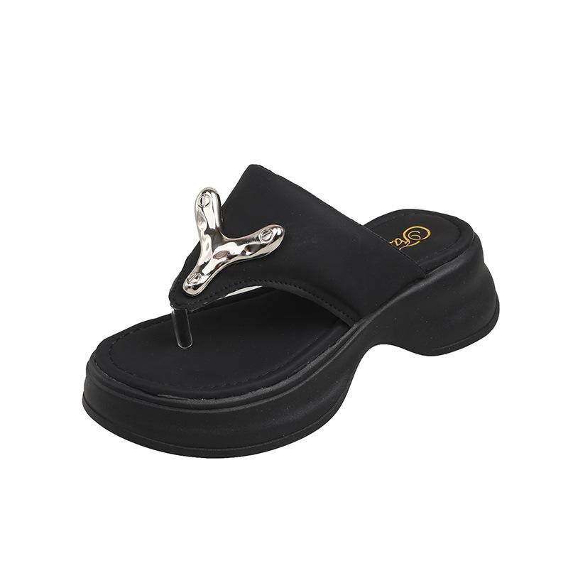 

Fashion 2024 Summer New Clip Toes Flat Bottom Flip-flops Female Summer Outside Non-slip Comfort Beach Shoes Versatile Zapatos Mujer 42