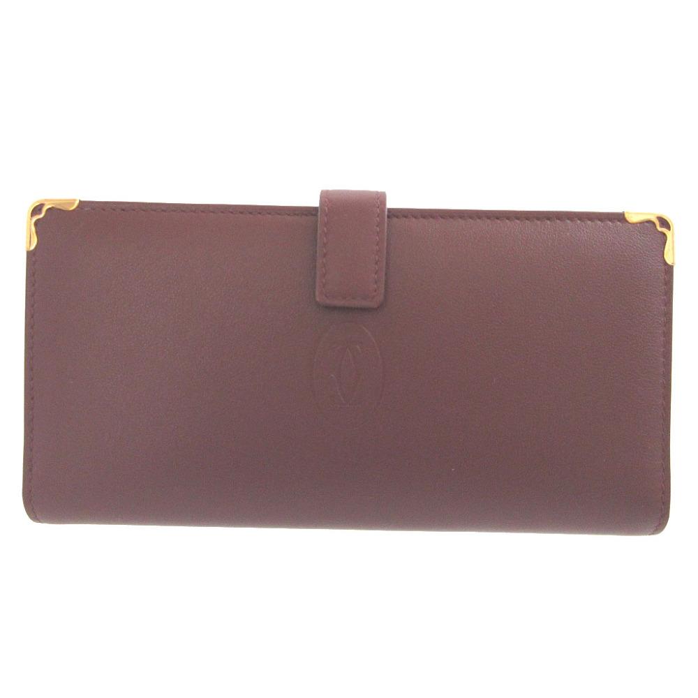 Used AUTHENTIC CARTIER L3001760 Must de Cartier long wallet Bordeaux Leather