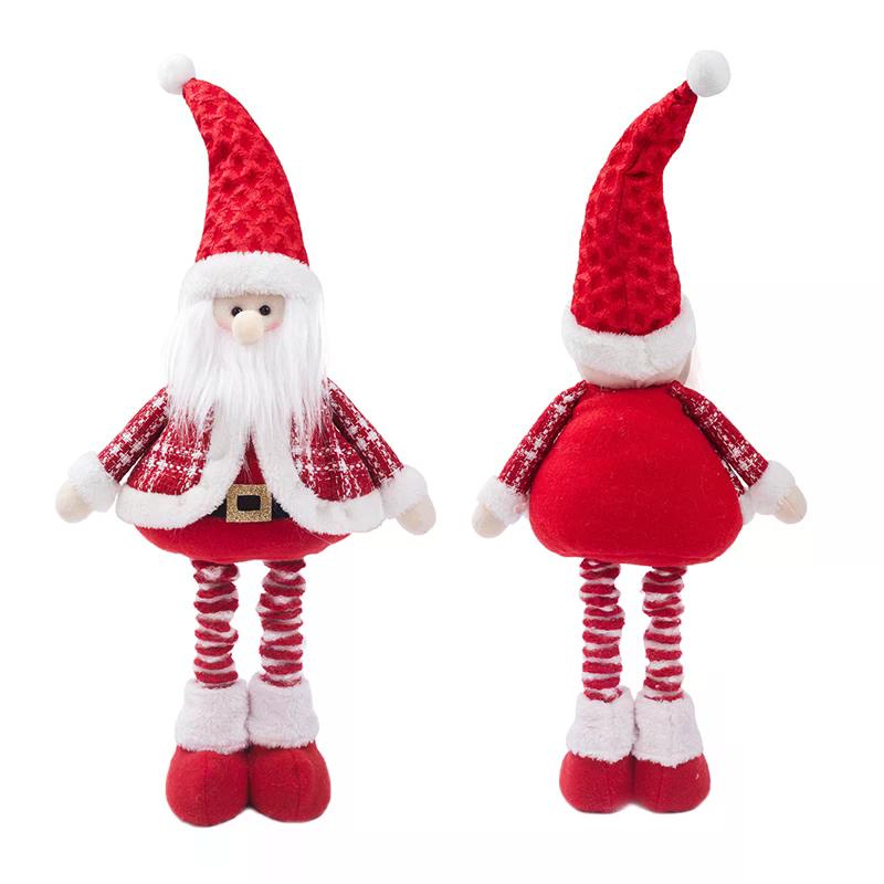 Retractable Festive Ornaments Santa Deer Snowman Polyester Sculpture Space Saving Tabletop Holiday Display