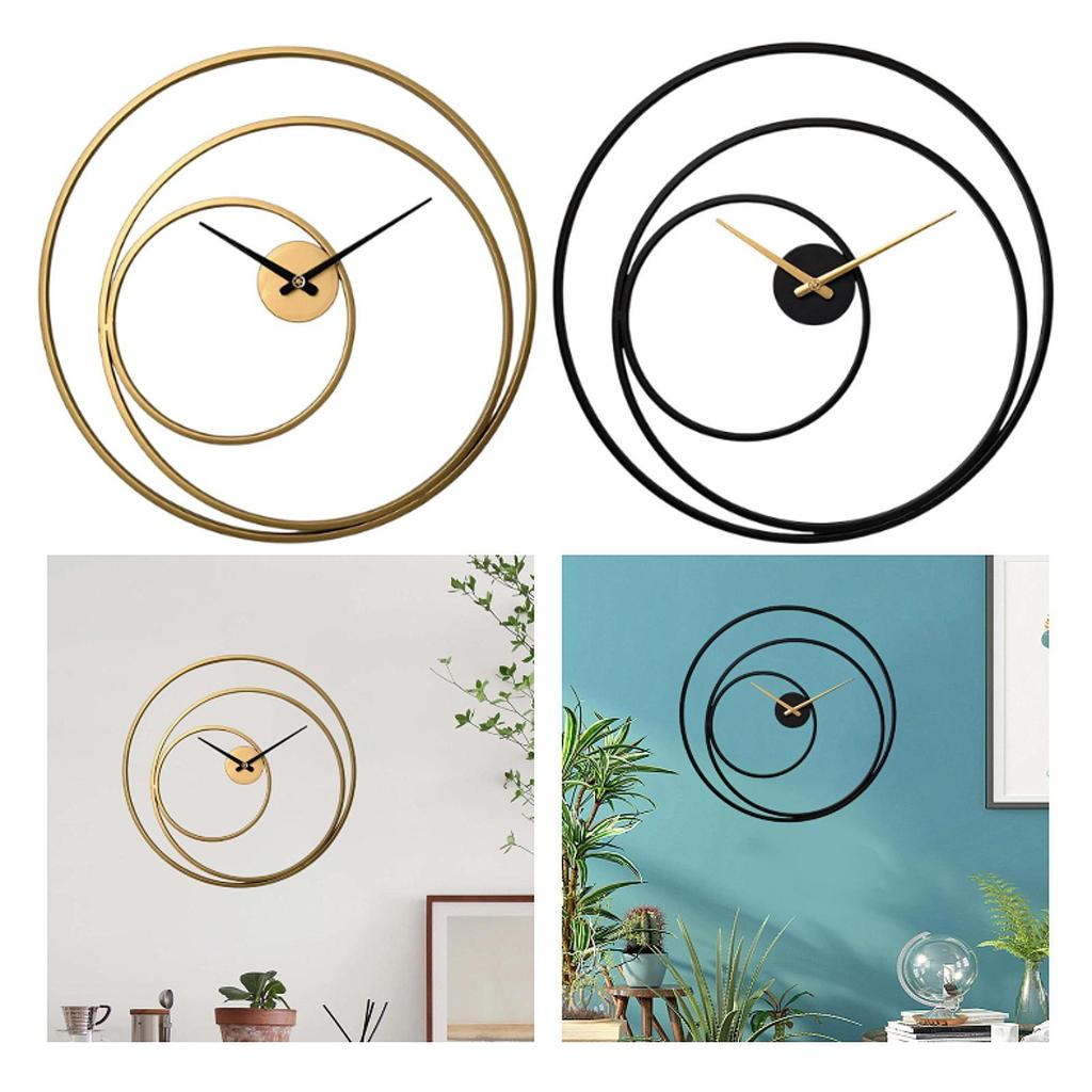 24inch Industrial Wall Clock Round Hanging Clock Silent Home Decor Non Ticking Metal Art Clock for Hotel Housewarming Holiday