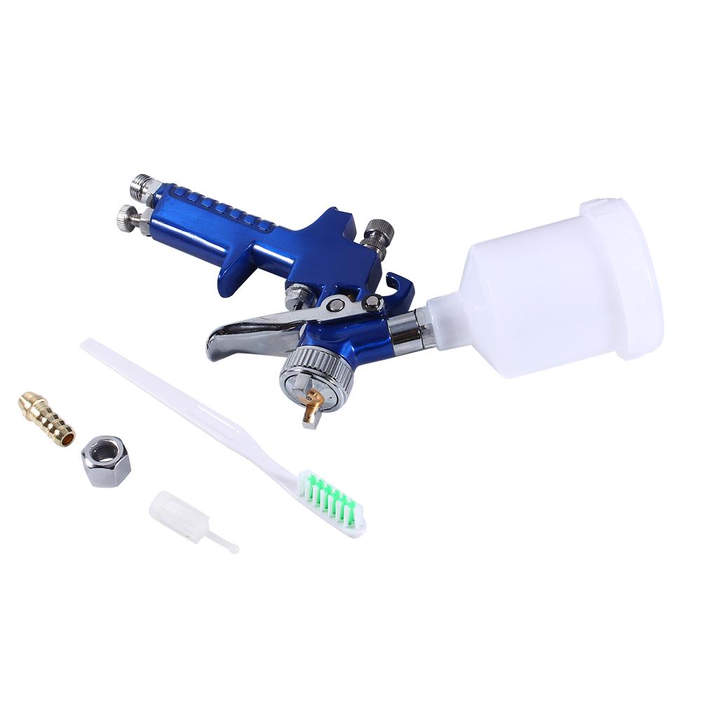 Blue Gravity Feed HVLP Mini Air Paint Spray Gun Low Pressure 0.8mm Nozzle 100ml