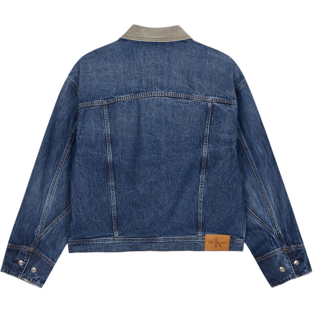 Calvin Klein 80s Casual Comfortable Simple Long Sleeve Denim Jacket Men Jackets Dark-Blue 4RB990G-RG8