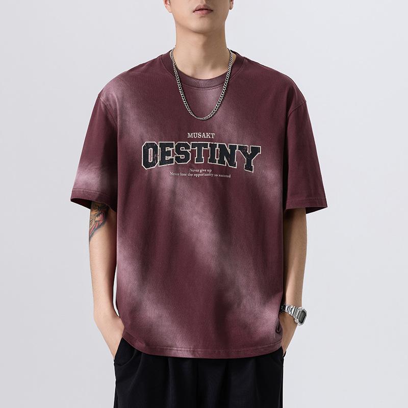 New Summer Men's Short-sleeved Large-size Loose Clothes American Retro Printed Shirt