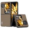 ABEEL For Oppo Find N3 Flip 5G Genuine Cow Leather+PC Phone Case Litchi Texture Drop Protection Cover
