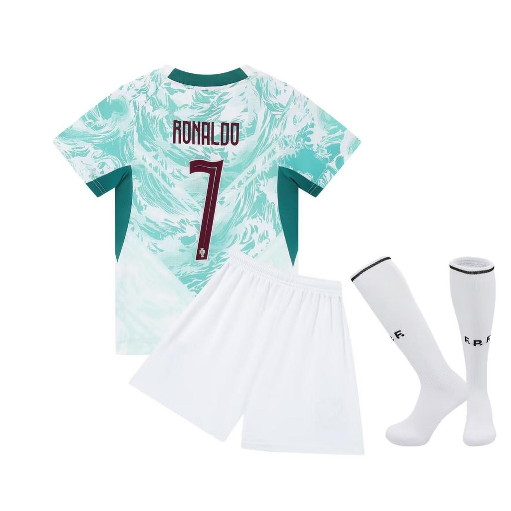 27 Portugal Away Green No. 7 National Team Football Jersey Children'S Clothing Adult Set Size 14-3Xl