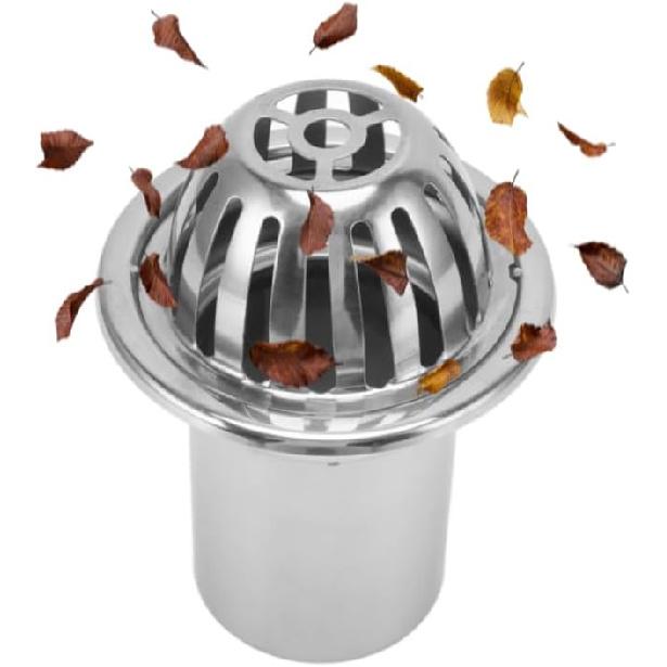 Outdoor Roof Floor Drain, Stainless Steel Anti Blocking Drain Strainers Dome Floor Drain Filter for Outdoor Yard Balcony Home Bathroom (3in) 4in