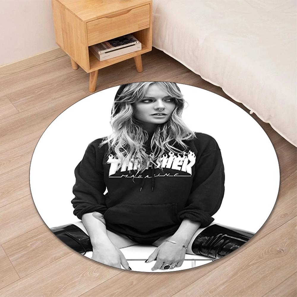 Tove Lo Printed Round Rug Carpet Chair Rug Area Rug Entryway Doormats,for Office Chair Living Room Bedroom Kitchen Room.