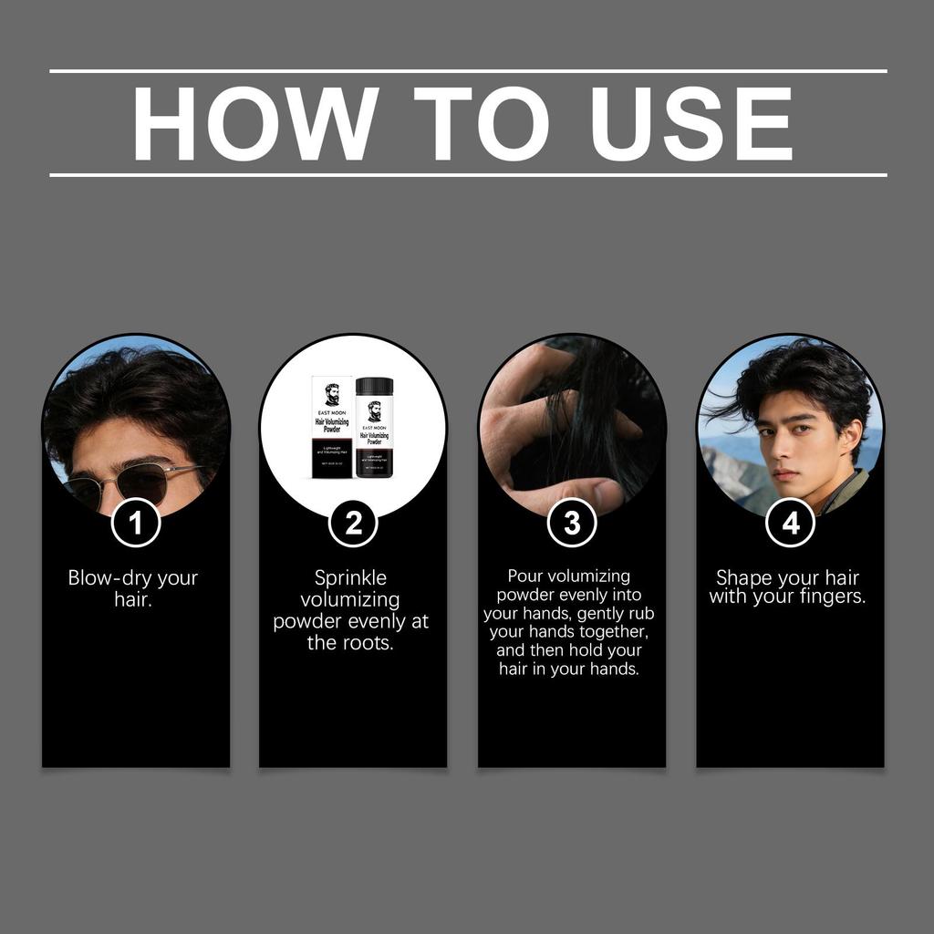 East Moon men's hairstyle fluffy powder, natural plump contours, portable and easy to use, daily styling care, refreshing and non-stick 10g