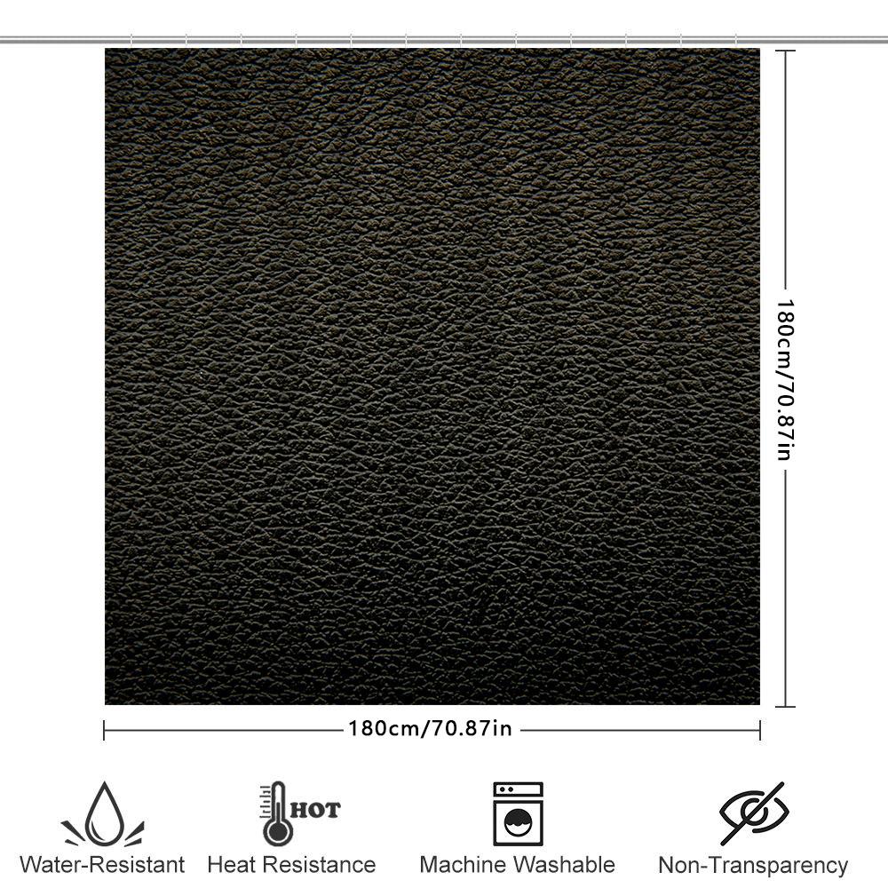 Black Shower Curtain Waterproof with 3D Effect Texture Bathroom Decorative Shower Panels for Home Use
