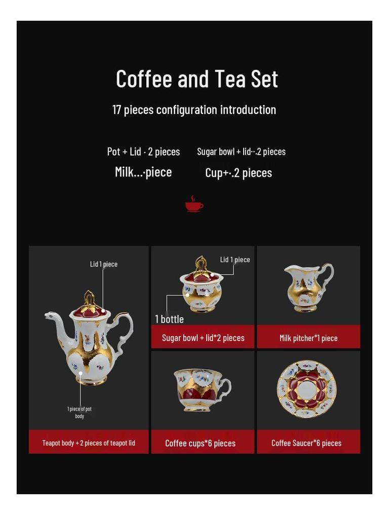 Karosa European Relief Gold Coffee Cup Set - Luxury Gold-Trimmed High-Temperature Bone China Cups & Saucers in Gift Box