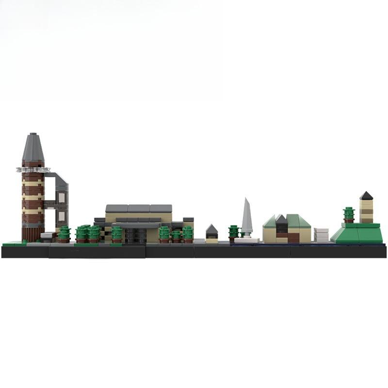 

Знаменитая Архитектура Дом Уличный Пейзаж Строительные Блоки MOC Германия Промышленная Зона Рур Силуэт Города Модель Детская Пазл Игрушка Подарок PDF Manual