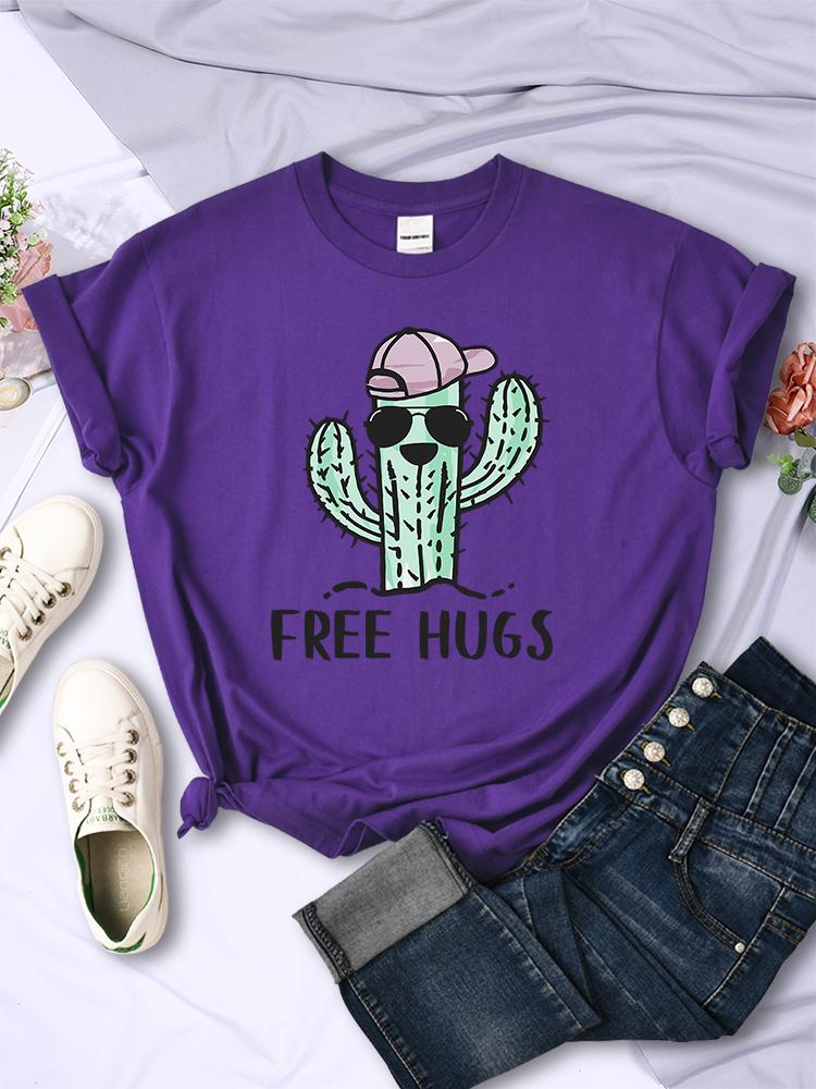 Free Hug From Spiny Cactus Women Tshirts Loose Oversized T-Shirt Breathable Fashion Clothes Hip Hop Casual Women'S T-Shirts