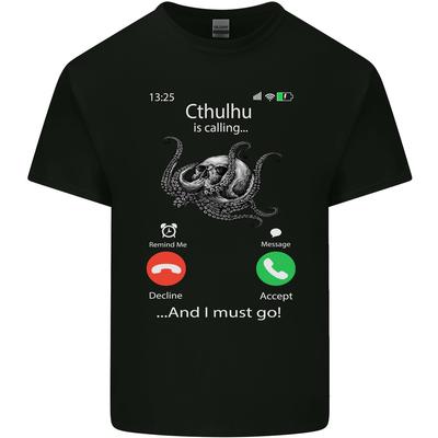 Cthulhu Dzwoni Zabawny Kraken Męska Lekka Bawełniana Koszulka Unisex Koszulka
