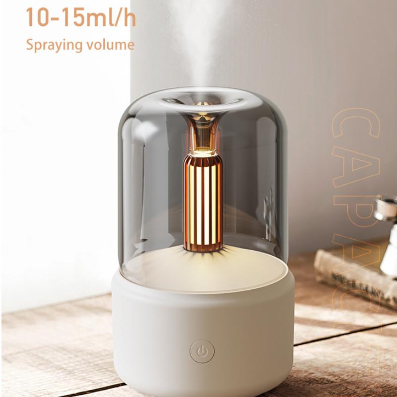 Umidificator de aer portabil cu difuzor de aromă, rezervor de apă mare de 120 ml, purificator de aer electric cu lumânări USB