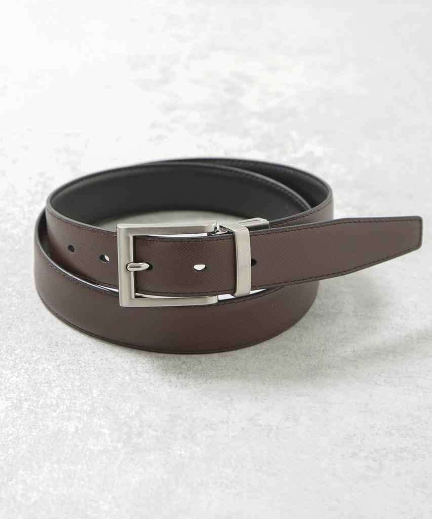 [Nano Universe] Split Leather Reversible Belt for Men, Size F 360, Pattern 1, 668-5250205