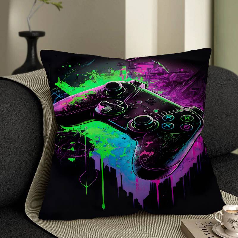 Pop Neon Video Game Character Pillow Case Cushion Cover Car Throw Pillow Case For Sofa Car Christmas Gift 40x40cm 45x45cm