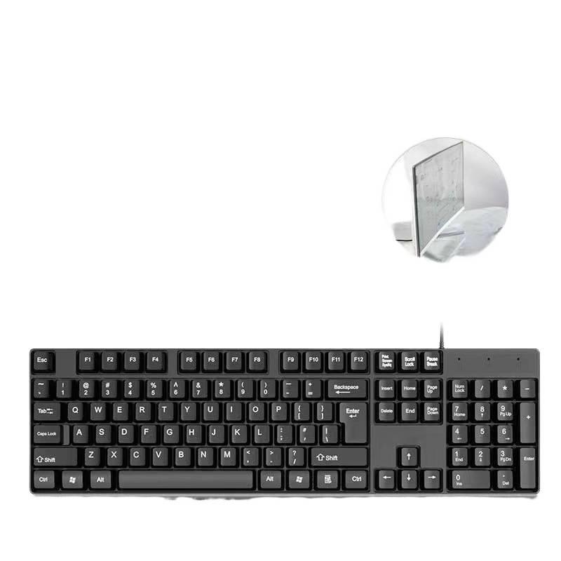 Wired Silent Mechanical-Feel Keyboard and Mouse Set for Desktop and Laptop