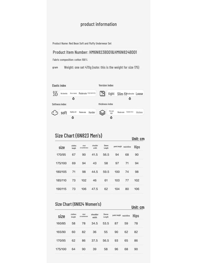 Hodo Herren- und Damen Thermounterwäsche-Set aus gekämmter Baumwolle