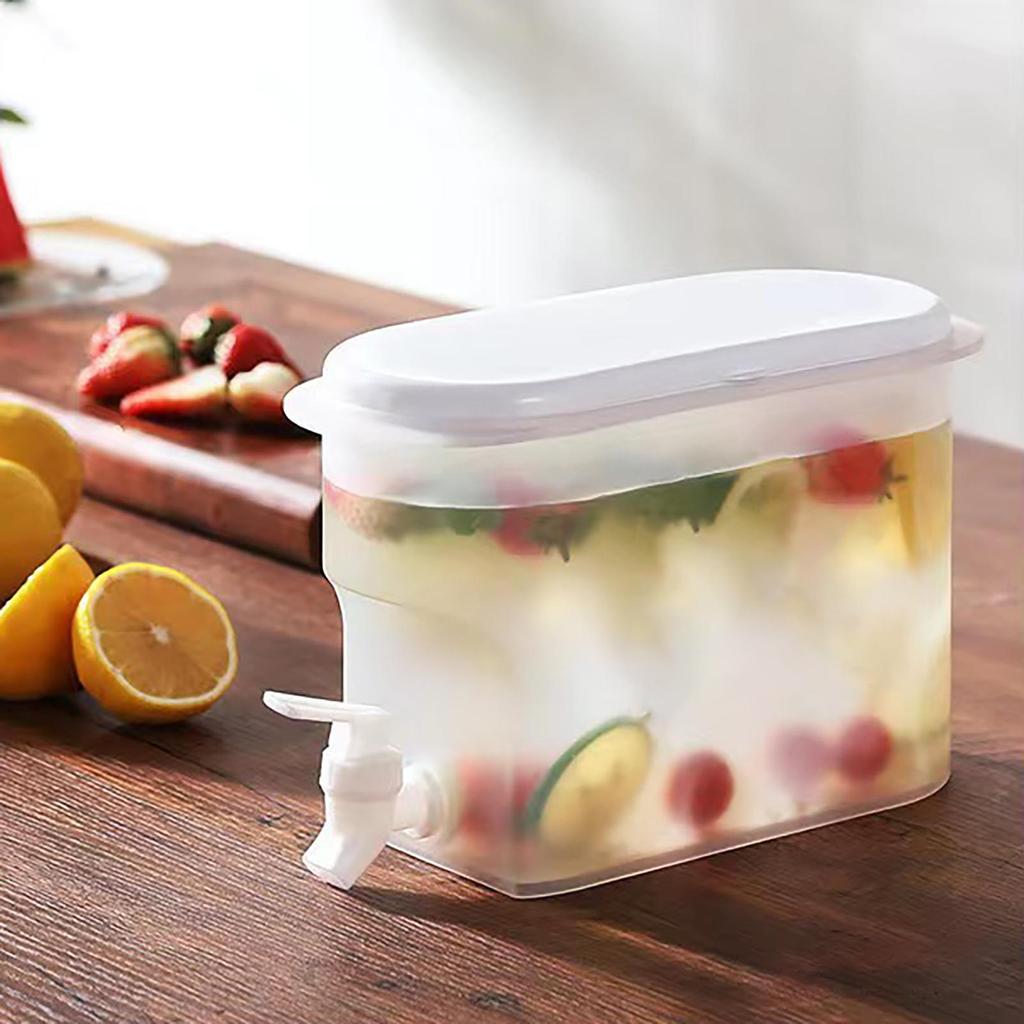 2.8L Water Kettle With Faucet Beverage Dispenser Cold Juice Lemonade Drinks Bucket Liquid Storage Tank Outdoor Fridge Organizer