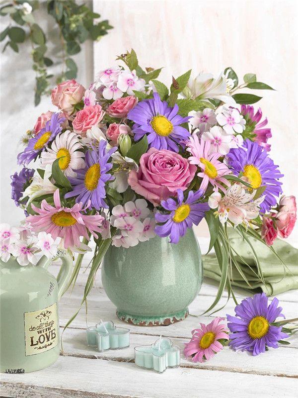 RUOPOTY DIY Frame Picture By Numbers Tower Wall Art On Canvas Acrylic Unique Gift Painting By Numbers Flower For Living Room