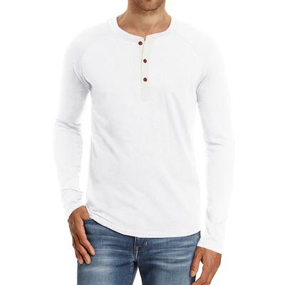 Erkek Uzun kollu Gömlek Katı Rahat Alt Gömlek Slim Fit Yuvarlak Yaka erkek T-shirt