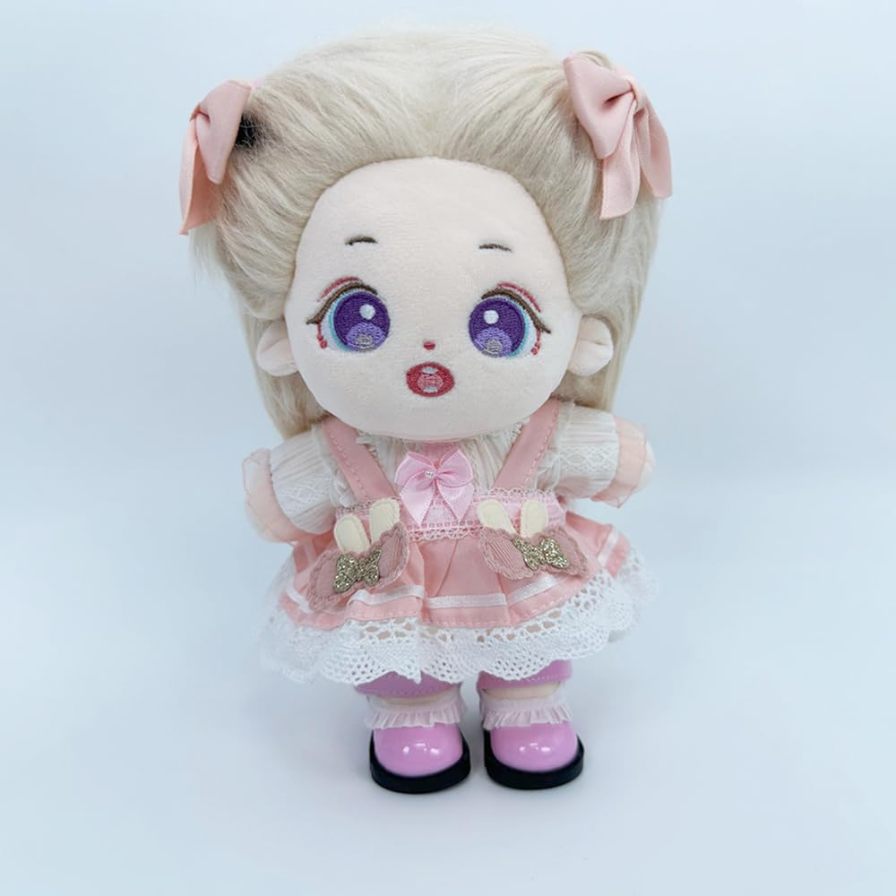 Niannyyhouse 20cm Plush Toy with Leather Shoes and Lace Shoes, Shoe Length: Approx. 5.5cm, Dress-Up, Cotton Doll, Doll Accessories (a1)
