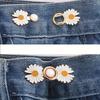 1pc of Casual And Versatile Daisy-Patterned Buttons for Men, Featuring an Adjustable Waist with Magical Buttons