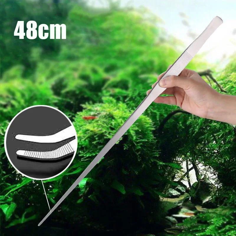 48cm Roestvrij Multifunctioneel Stalen Elleboog Pincet Aquarium Klem Lange Tang Medisch Pincet Forceps Huisdier Voedingsgereedschap Antislip