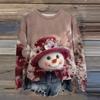 Women's Fashion Printed Long Sleeve Loose Round Neck Sweatshirt Top Fall