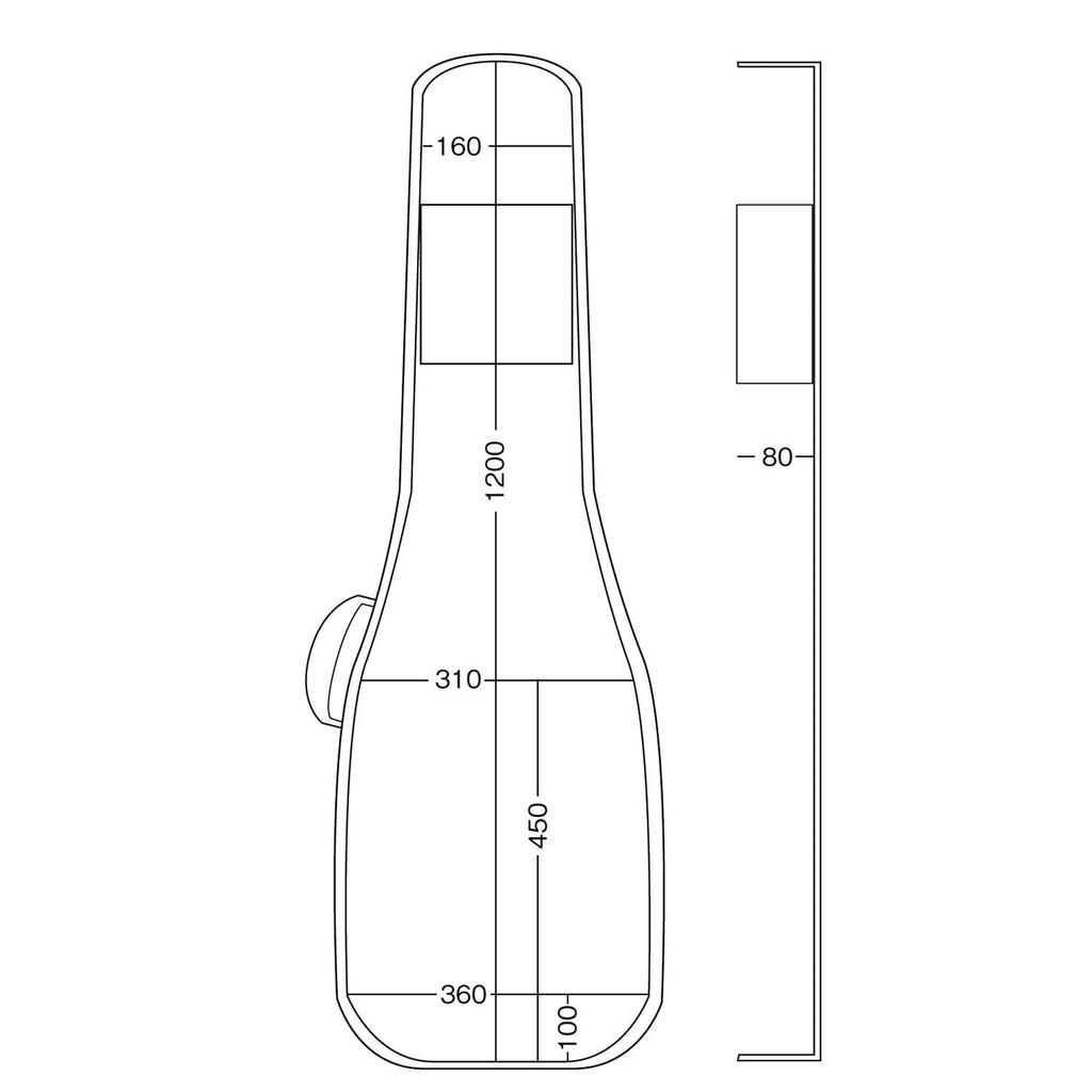 Kikutani GVB-60B Electric Bass Guitar Gig Bag, Backpack Type, 20mm Thick Cushion