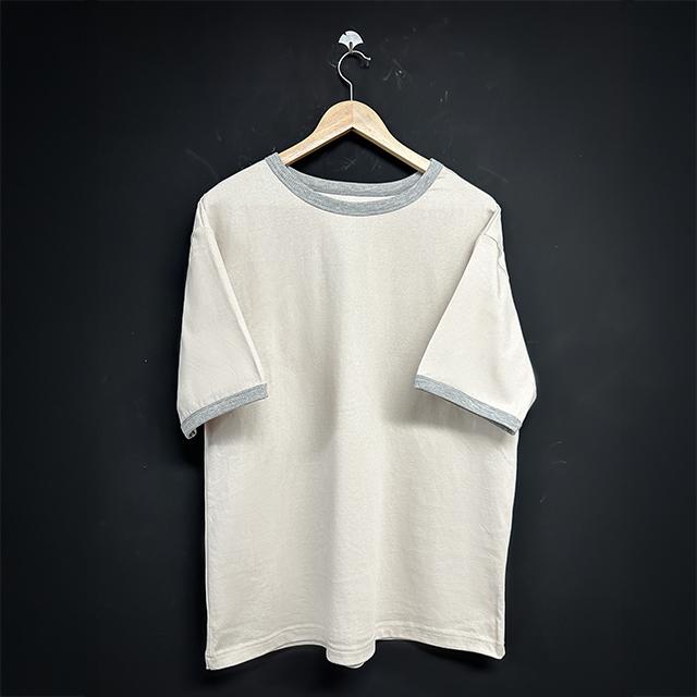 Studio 235 Vintage Pigment Loose Fit Ringer Tee Gray Free