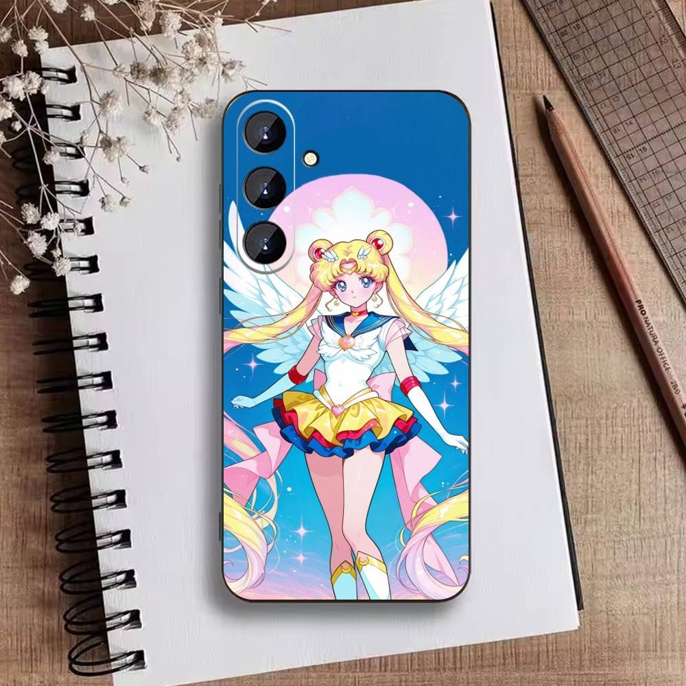 Cartoon D-Sailor M-Moons Phone Case For Samsung Galaxy A73,A21s,A22,A31,A52,A53,A71,A41Soft Black Shell