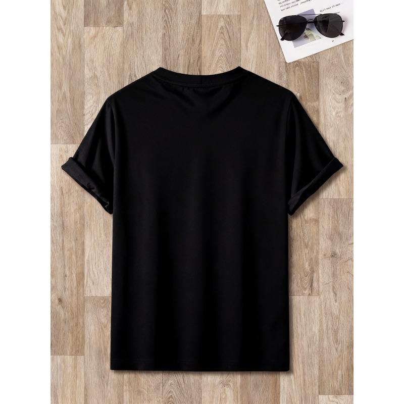 European Size Men's Graphic T Shirts Oversized Retro Print Bold Red Heart Design Streetwear Style Breathable Lightweight | Men's Casual Top