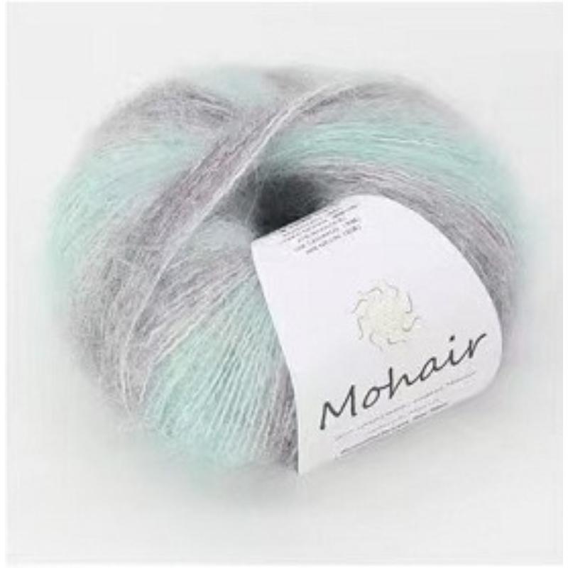 Filato di lana mohair tinto in capo, filato di mohair colorato sfumato da 25 g, fatto a mano, fai da te, pronto da indossare, sciarpa, cappello