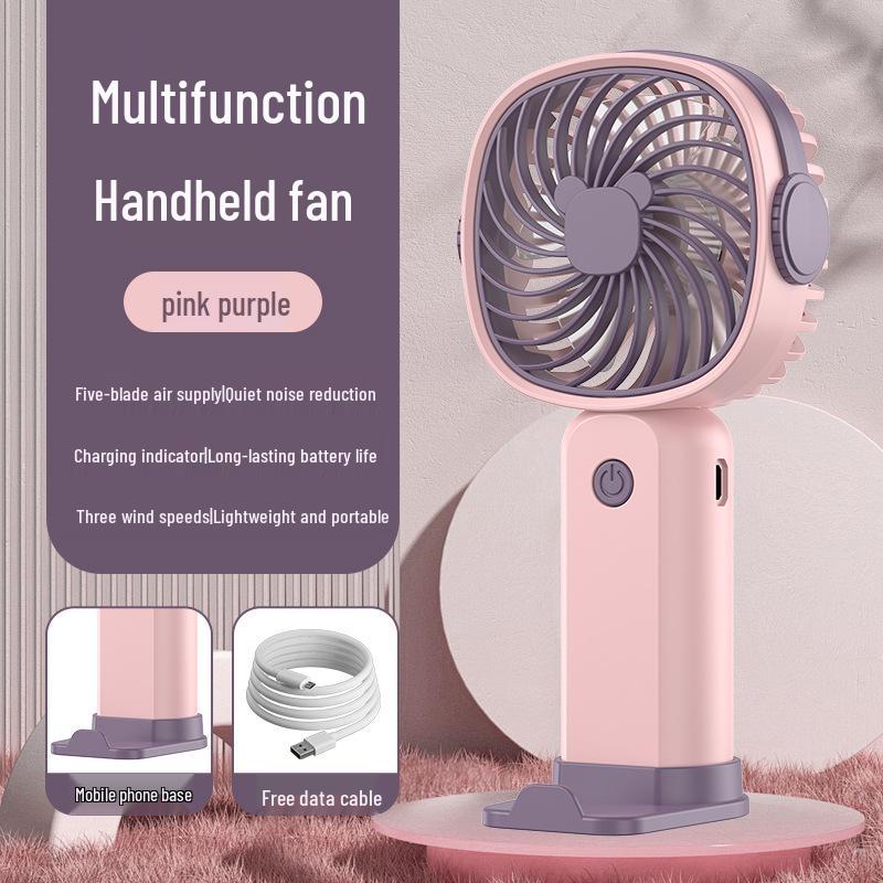 Portable USB Rechargeable Neck-Hanging Foldable Mini Handheld Fan with High-Speed Turbine
