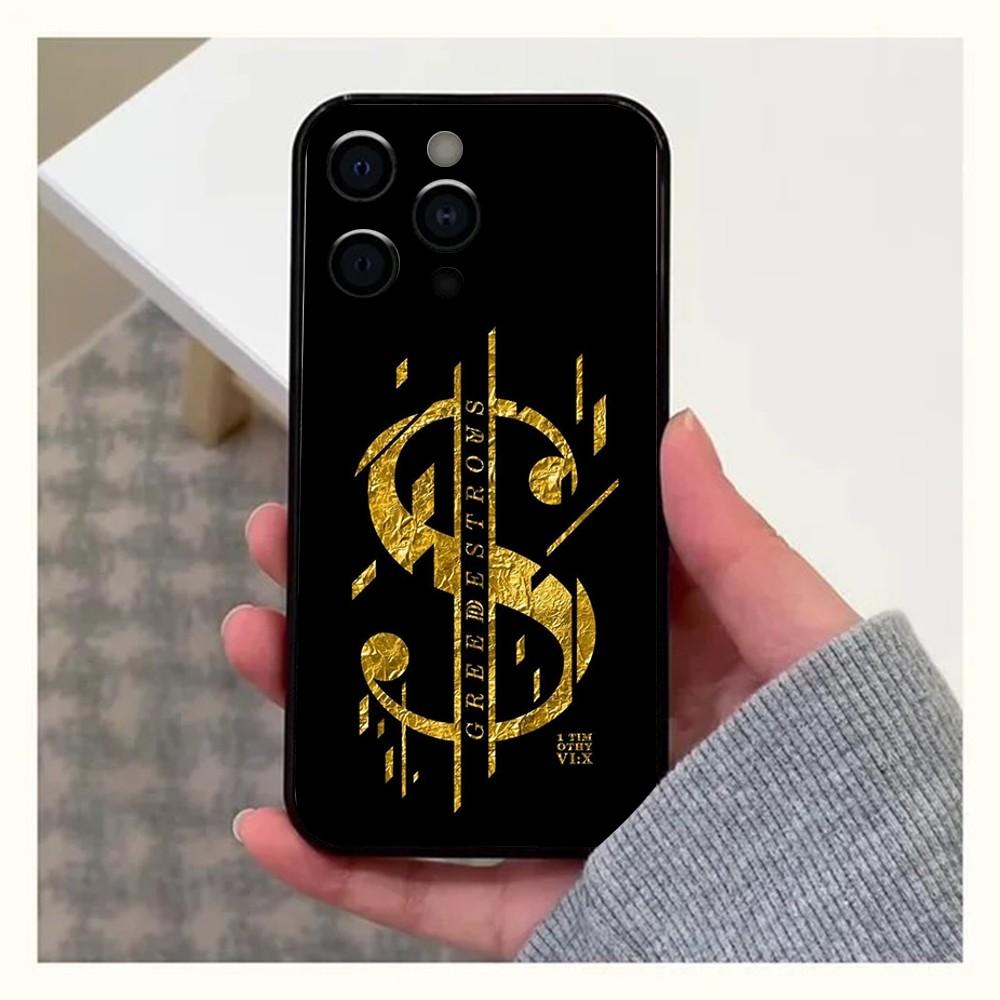 Money Gold Cash Art Design Phone Case For Apple iPhone 15,14,13,12,11,Pro,X,XS,Max,XR,Plus,Mini Soft Black Cover