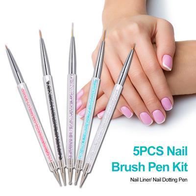 5 PCS Nail Art Liner Pen UV Gel Painting Nail Design Brush Pen Nail Dotting Drawing Pen